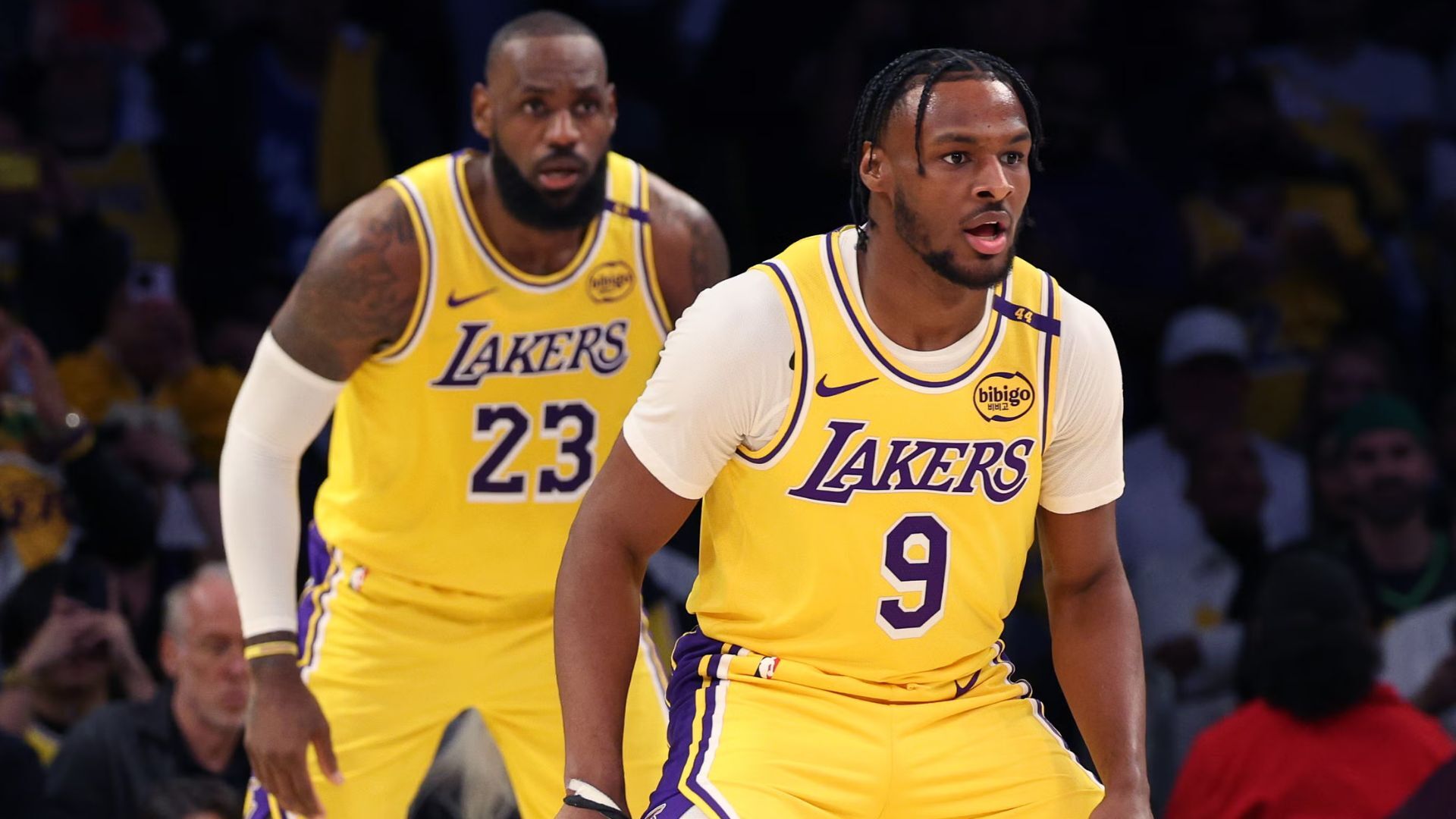 LeBron and Bronny James make NBA history sharing the court for the first time