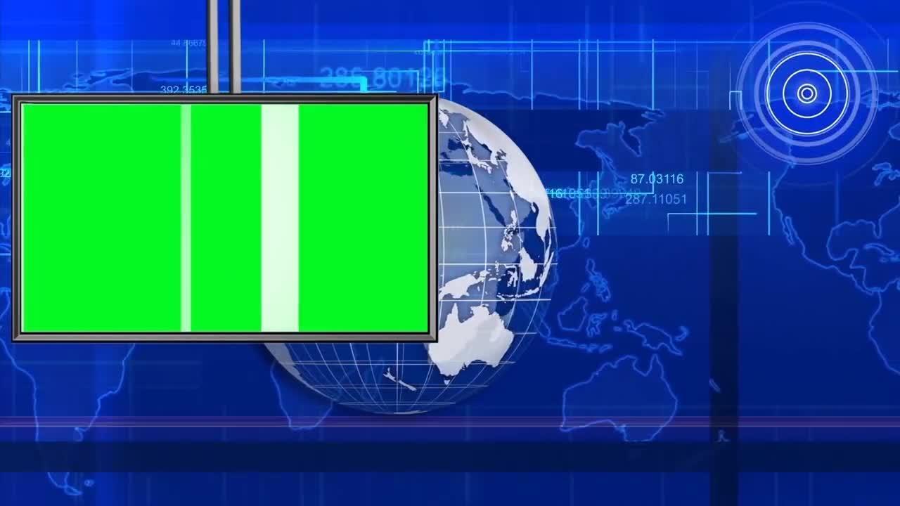 Hud Style News Intro With Green Monitor