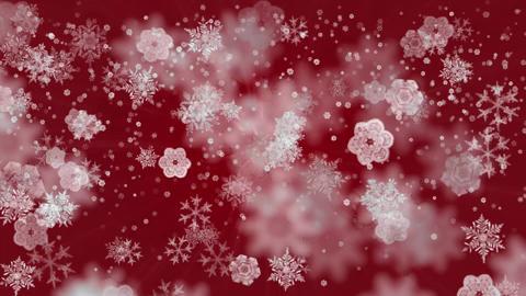 Falling Snowflakes On Red