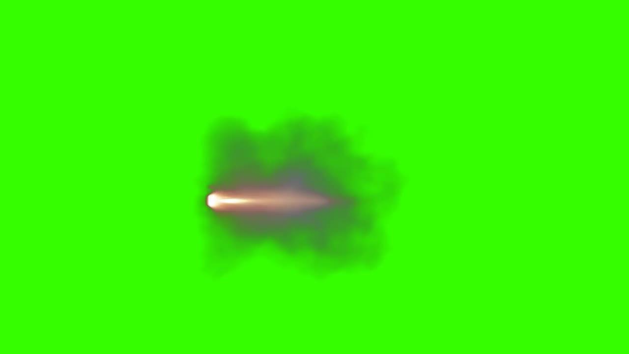 Maching Gun Muzzle Flash On Green