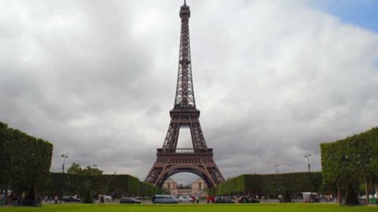 Wide Shot Of Eiffel Tower