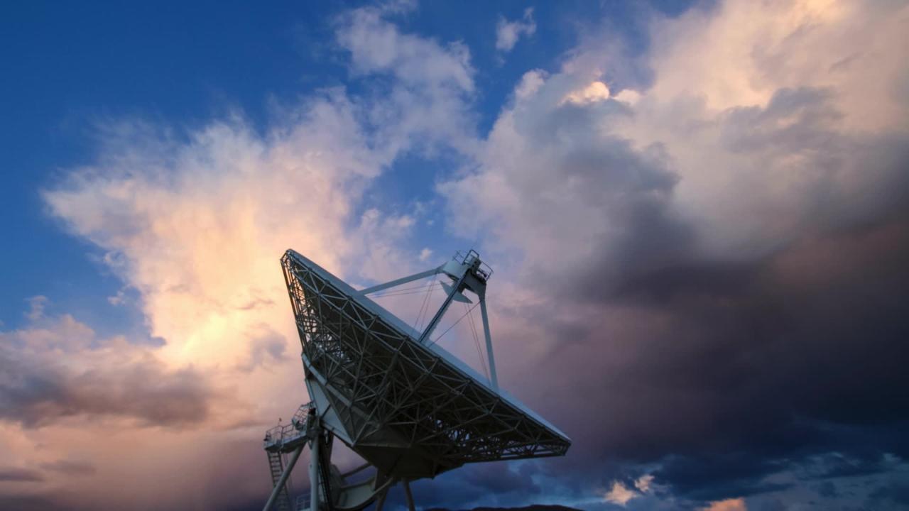Timelapse Microwave Antenna Telescope Clouds