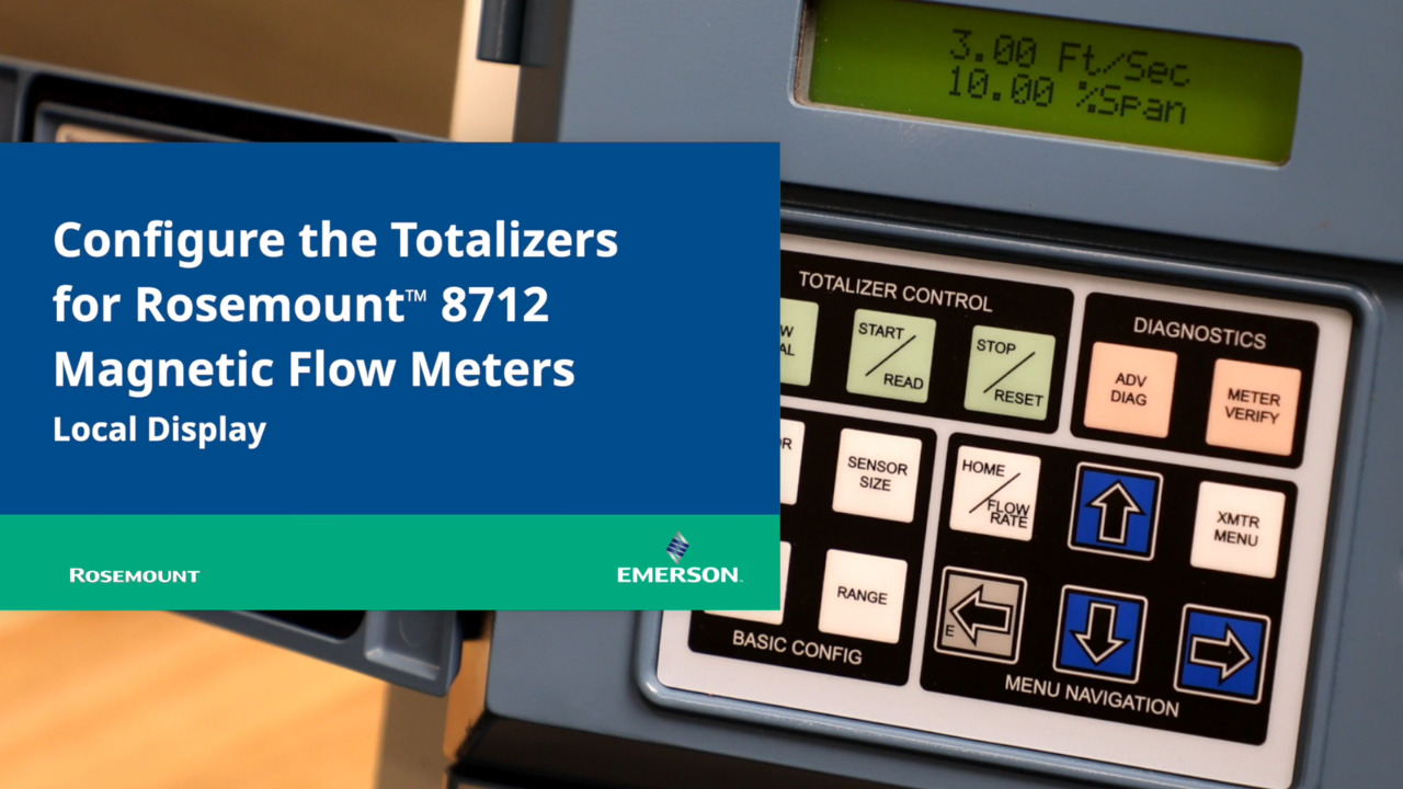 Configure the Totalizers for Rosemount 8712 Flow Meter (Local