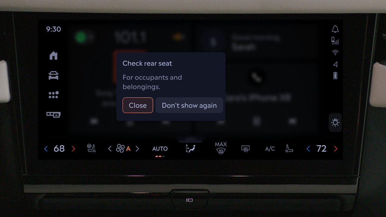 Lincoln Rear Occupant Alert