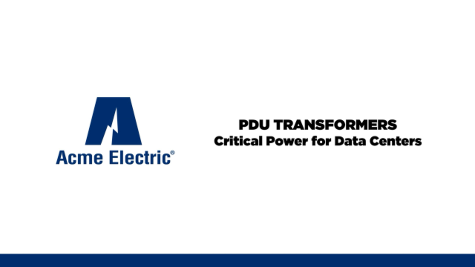 Acme PDU Transformer - Critical Power for Data Centers