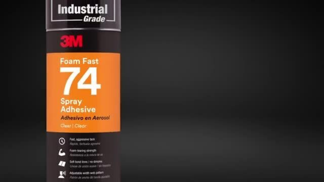 3M™ Super 77™ CA Multipurpose Spray Adhesive, Low VOC %3C25%, Clear, 24 fl  oz (Net Wt 18.0 oz), 12 Can/Case