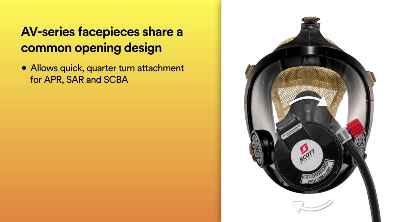 thumbnail image 2 of New Scott AV-3000 HT Firefighter SCBA Mask – Medium Size With 5-Point Kevlar Headnet 2 of 6