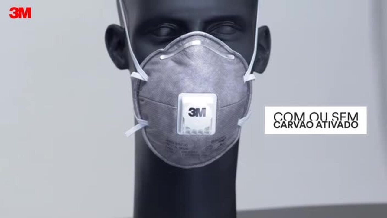 Respirador Descartável Concha 3M™ 8013 com válvula, Carvão Ativado