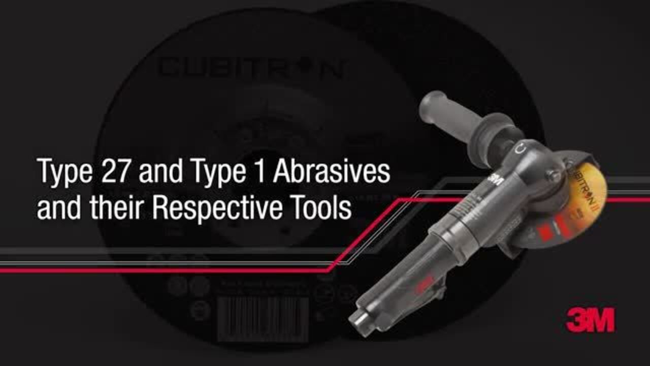3M Cubitron II Grinding Wheel, 4-1/2" X 1/4" X 7/8", Type 27 For Heavy-Duty Weld Grinding