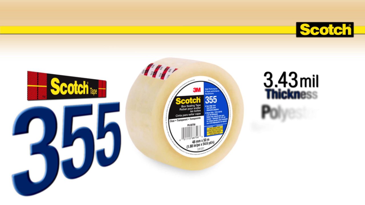 T.R.U. 2" X 55 Yards Black Carton Sealing Packing Tape – 1 Roll, USA Made