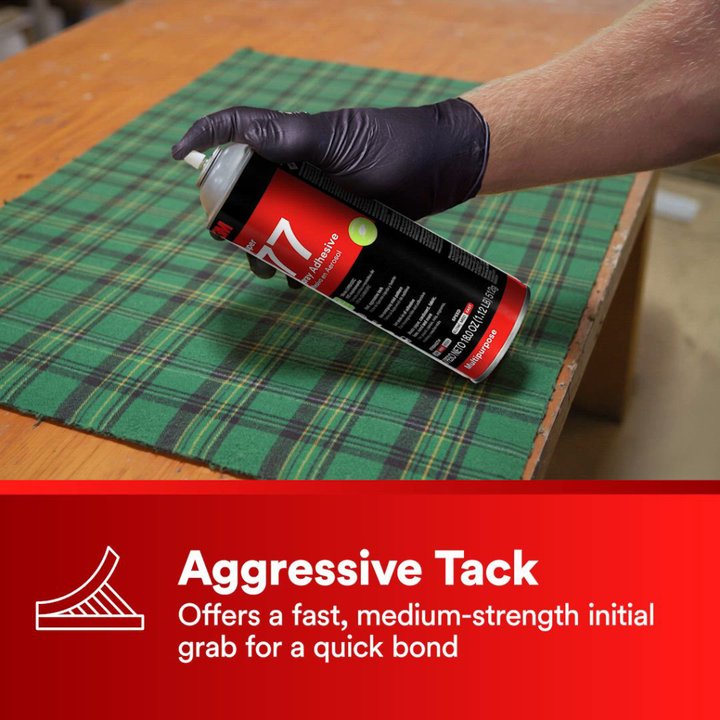 3M™ Super 77™ Multipurpose Spray Adhesive, Low VOC, Clear, 24 floz