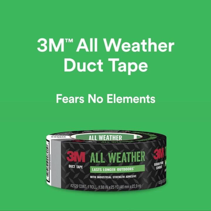 Pack-n-Tape  3M 2245-A 3M All-Weather Duct Tape, 1.88 in x 45 yd (48mm x  41,1m), 12 rls/cs