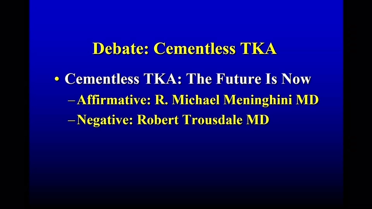 Cementless TKA: The Future is Now