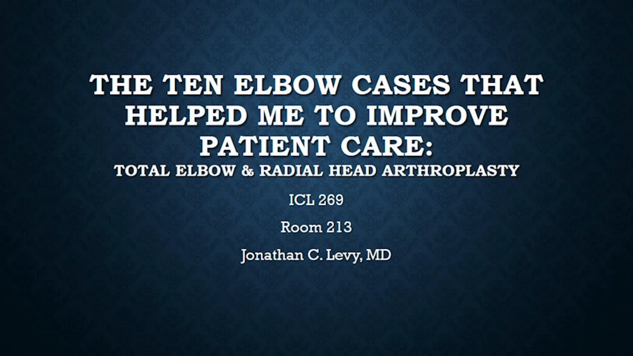 Total Elbow and Radial Head Arthroplasty