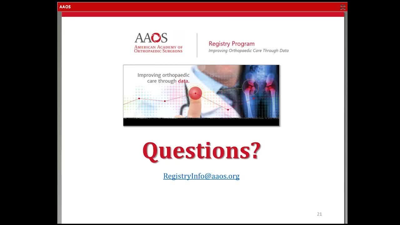 How to Collect and Submit PROMs to the AAOS Registry Program