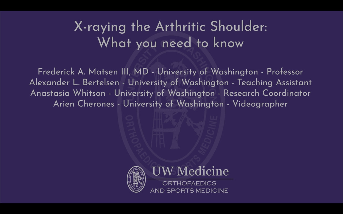 Radiographic Imaging of the Arthritic Shoulder: What You Need to Know