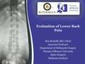 Evaluation of Lower Back Pain, from Management of Adult Lumbar Spine Problems for General Orthopaedic Surgeons: A Practical Guide for 2019