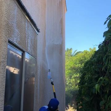 Photo of Vegas View Window Cleaning  - Las Vegas, NV, US. Giving this home a bath! Our stucco safe house washing service will make your home look years younger. 702-965-2065 #nopaintingneeded