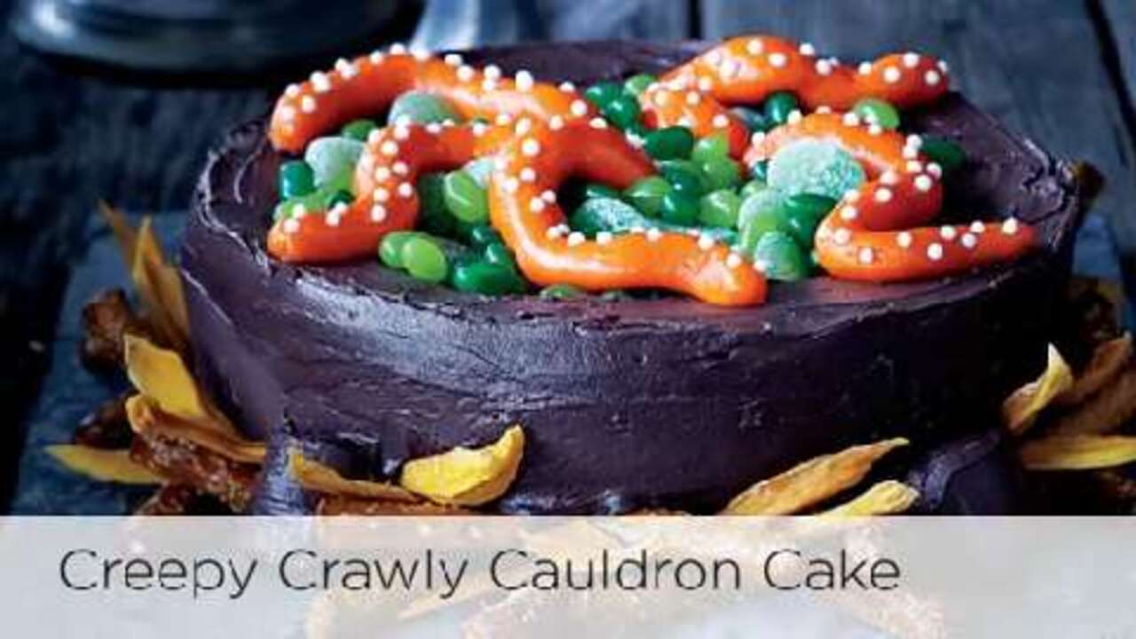 HD CL FOOD VID - CREEPY CRAWLY CAULDRON CAKE