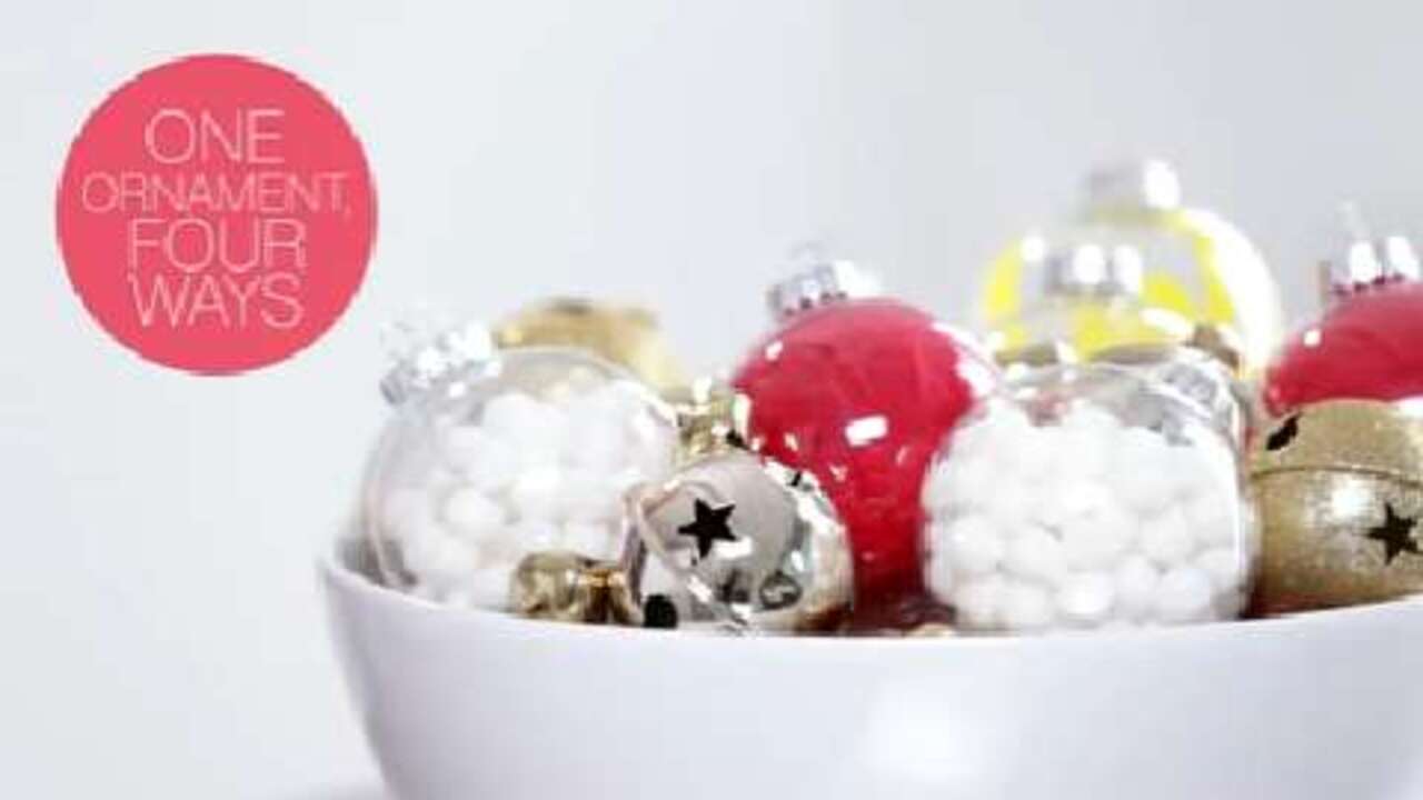 Make four kinds of ornaments from clear glass baubles