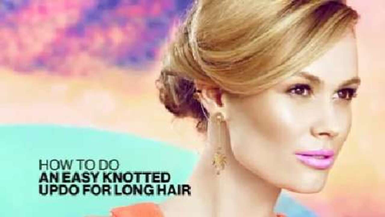 How to do an easy knotted updo for long hair