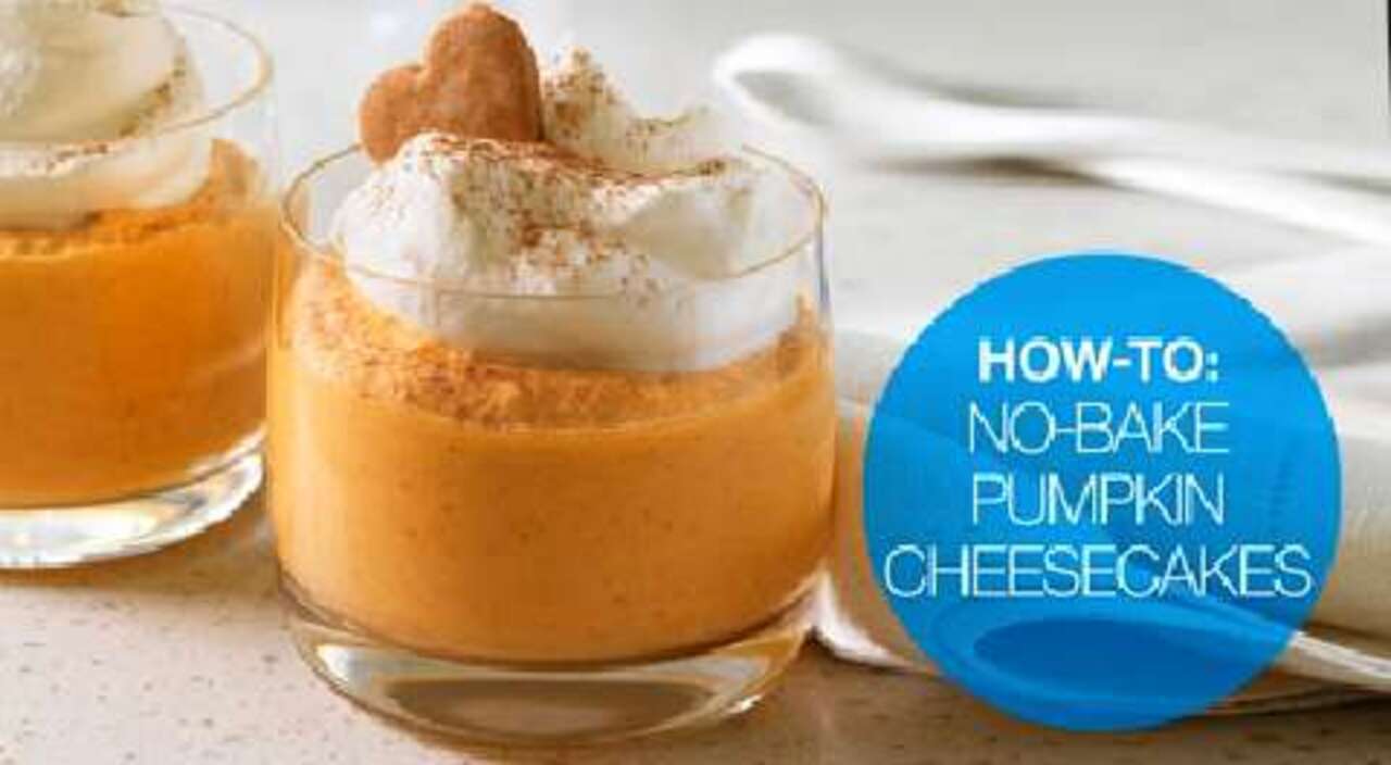 How to make mini No-Bake Pumpkin Cheesecakes