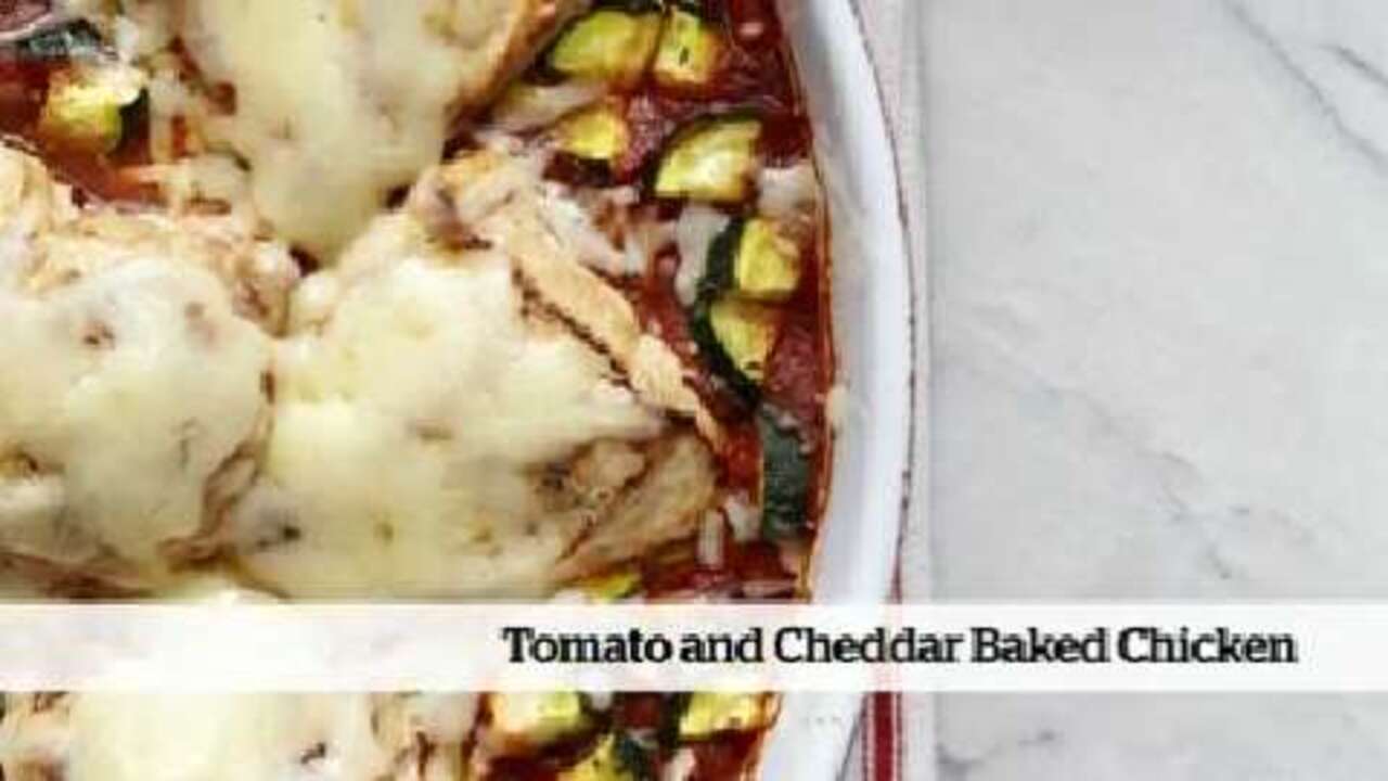 Quick and easy dinner recipe: Tomato and Cheddar Baked Chicken