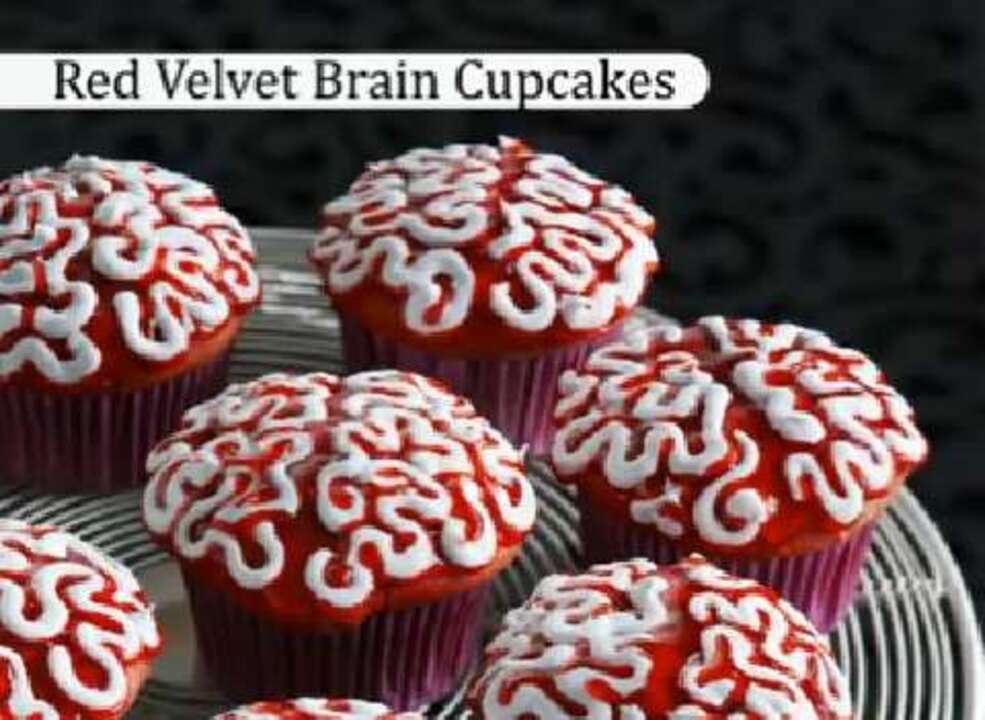 Red Velvet Brain Cupcakes