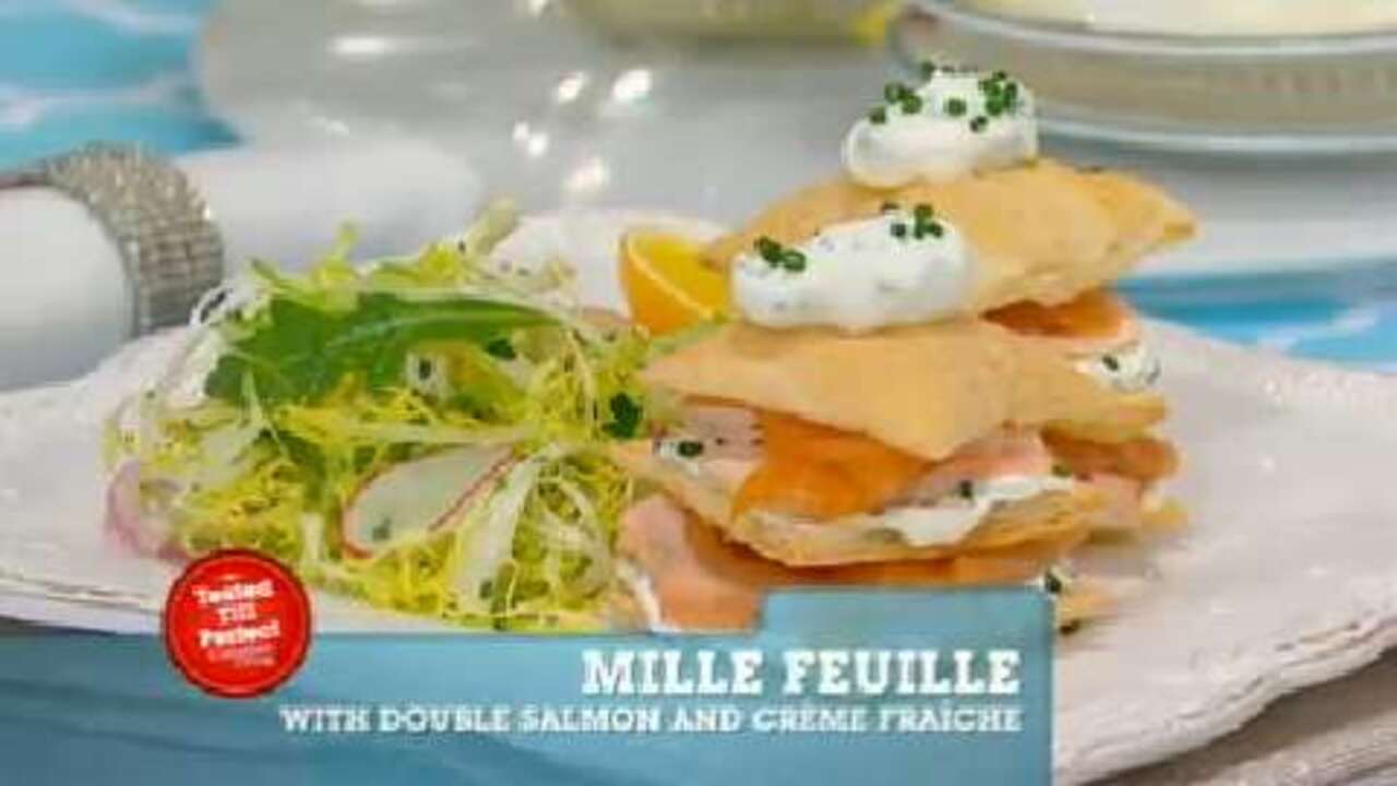 Best Recipes Ever: Mille Feuille with Double Salmon and Creme Fraiche