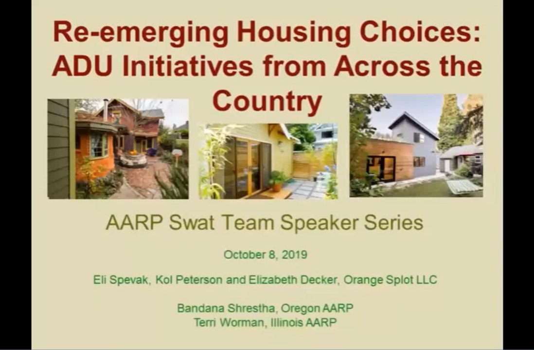 Re-emerging housing choices- adu initiatives from across the country
