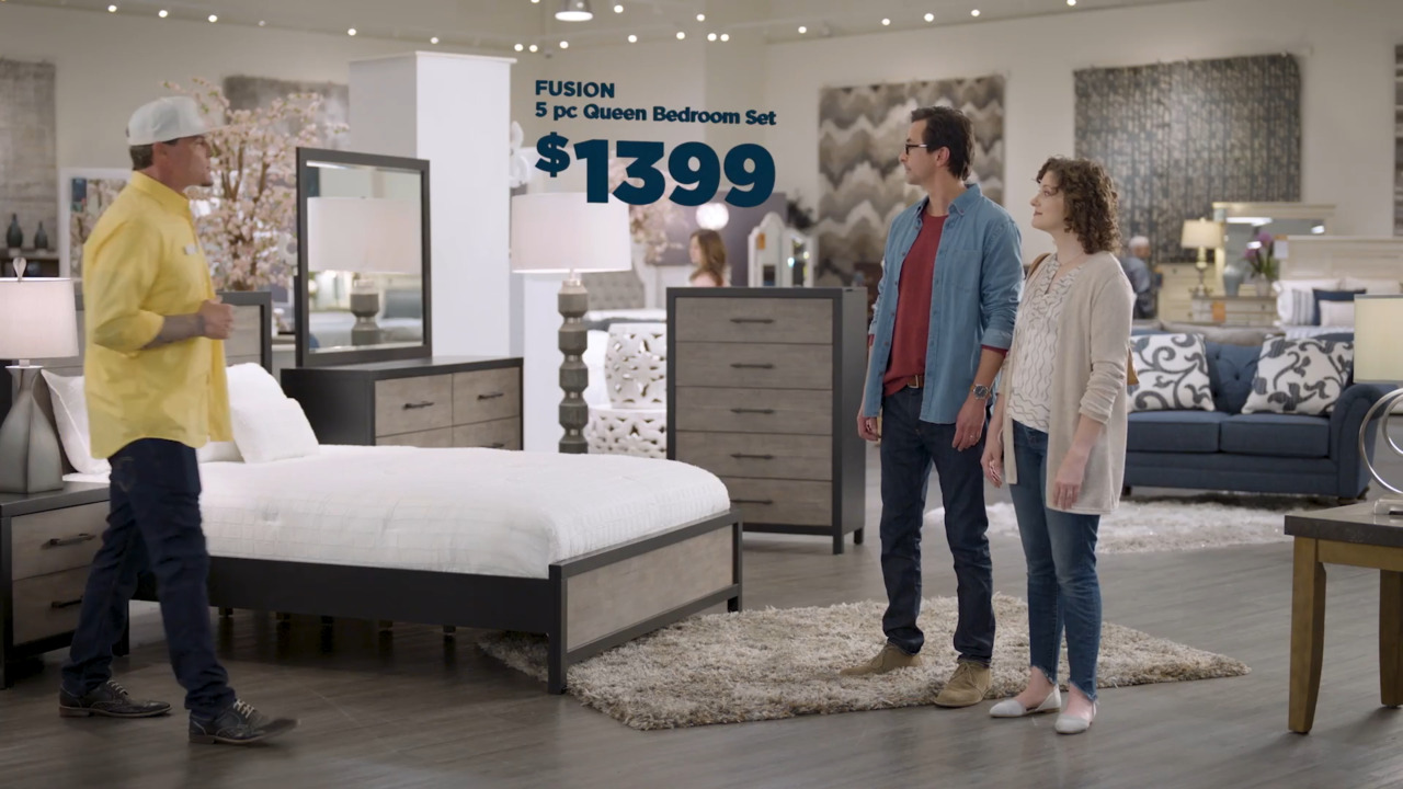 Vanilla Ice and Bob Ross are in a Bob's Discount Furniture campaign