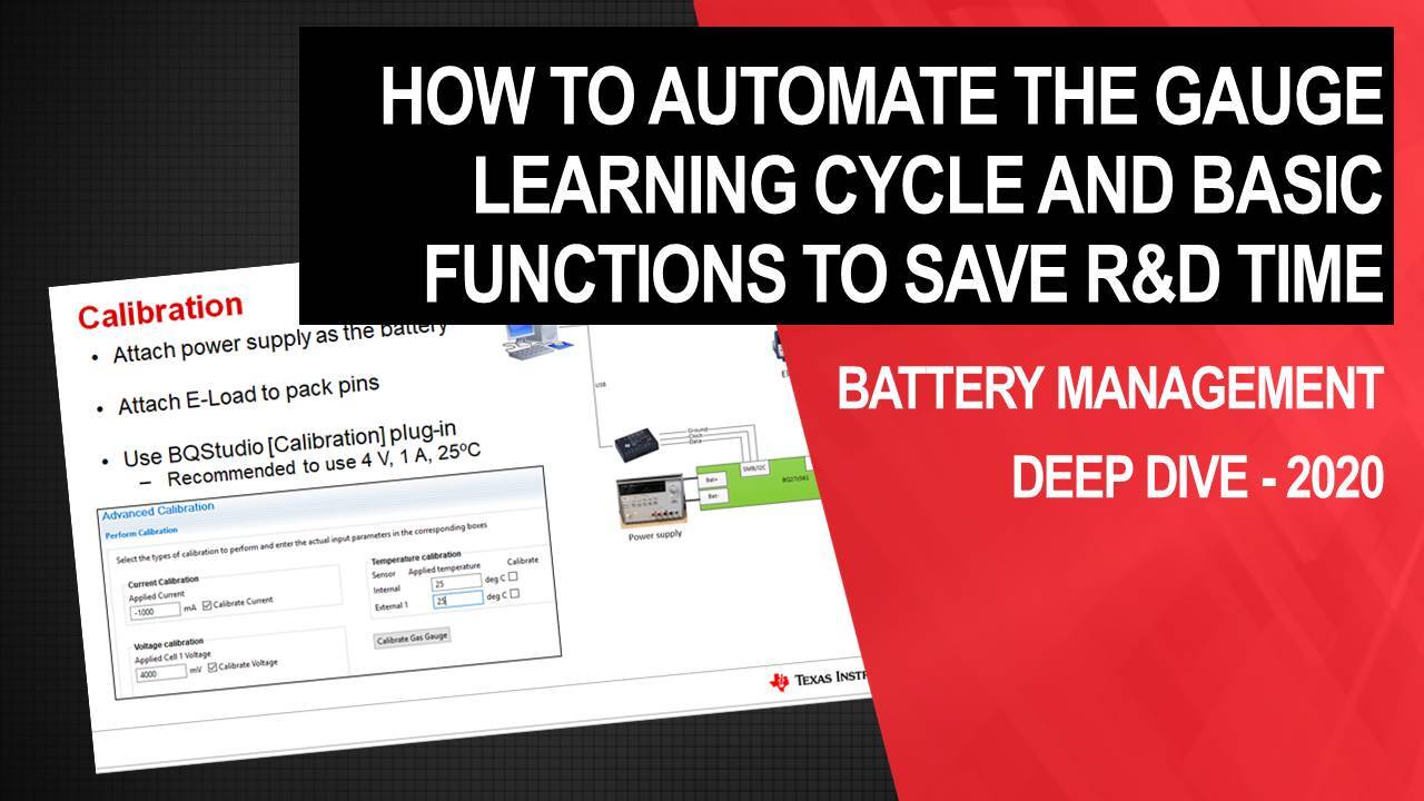 How to automate the gauge learning cycle and basic functions to save R&D  time | TI.com Video