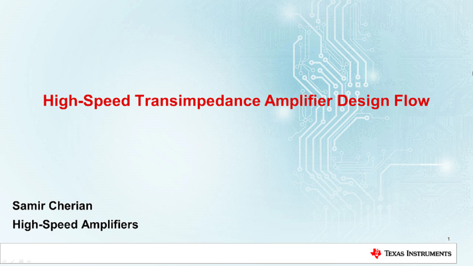 High Speed Transimpedence Amplifier Design Flow Ti Com Video