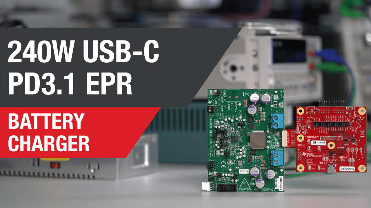 USB Type-C Power Delivery 3.1 Extended Power Range + Battery charger  Application Demo