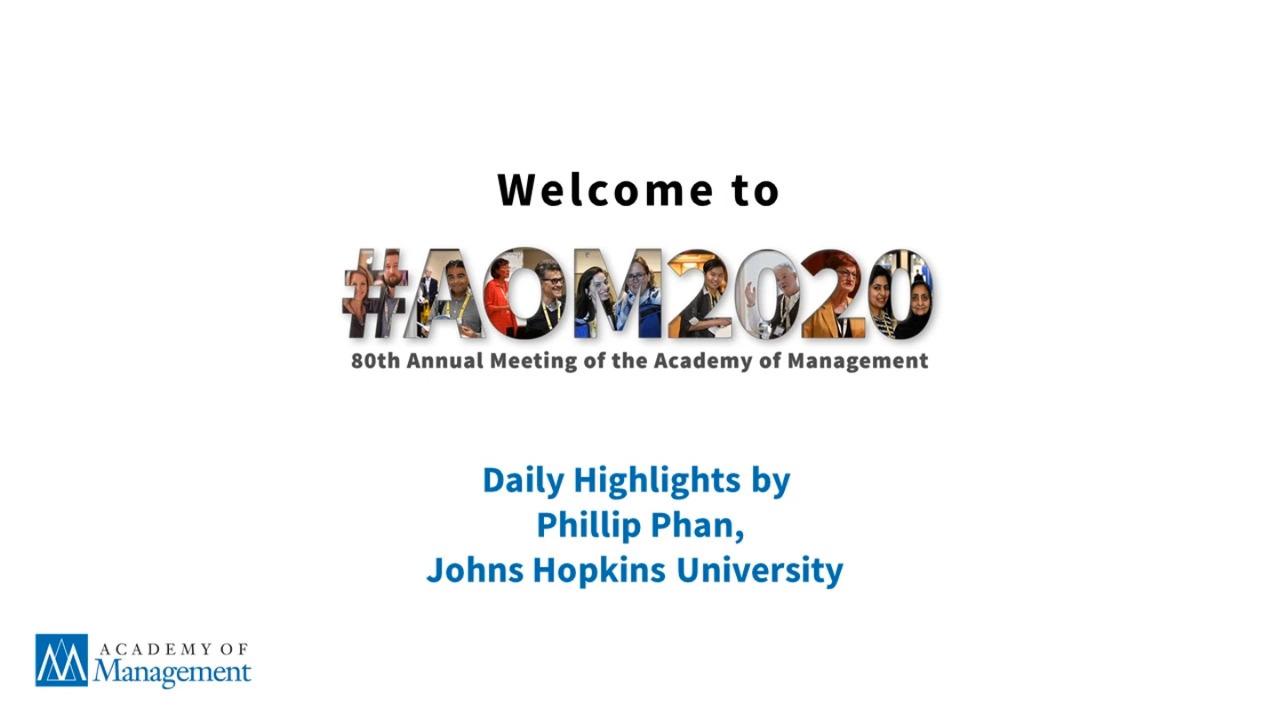 Virtual Academy Of Management Annual Meeting Aom Daily Videos