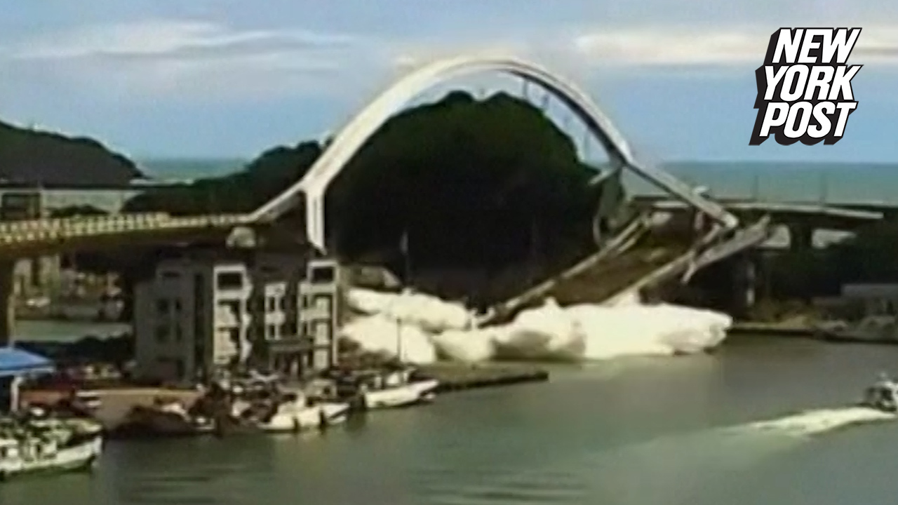 Bridge Collapses Hours After Typhoon Strikes Island In Taiwan