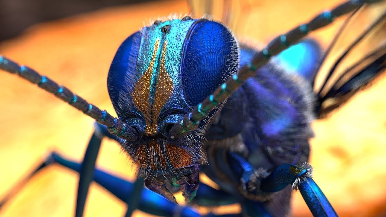 3d model of a microscopic insect-like creature