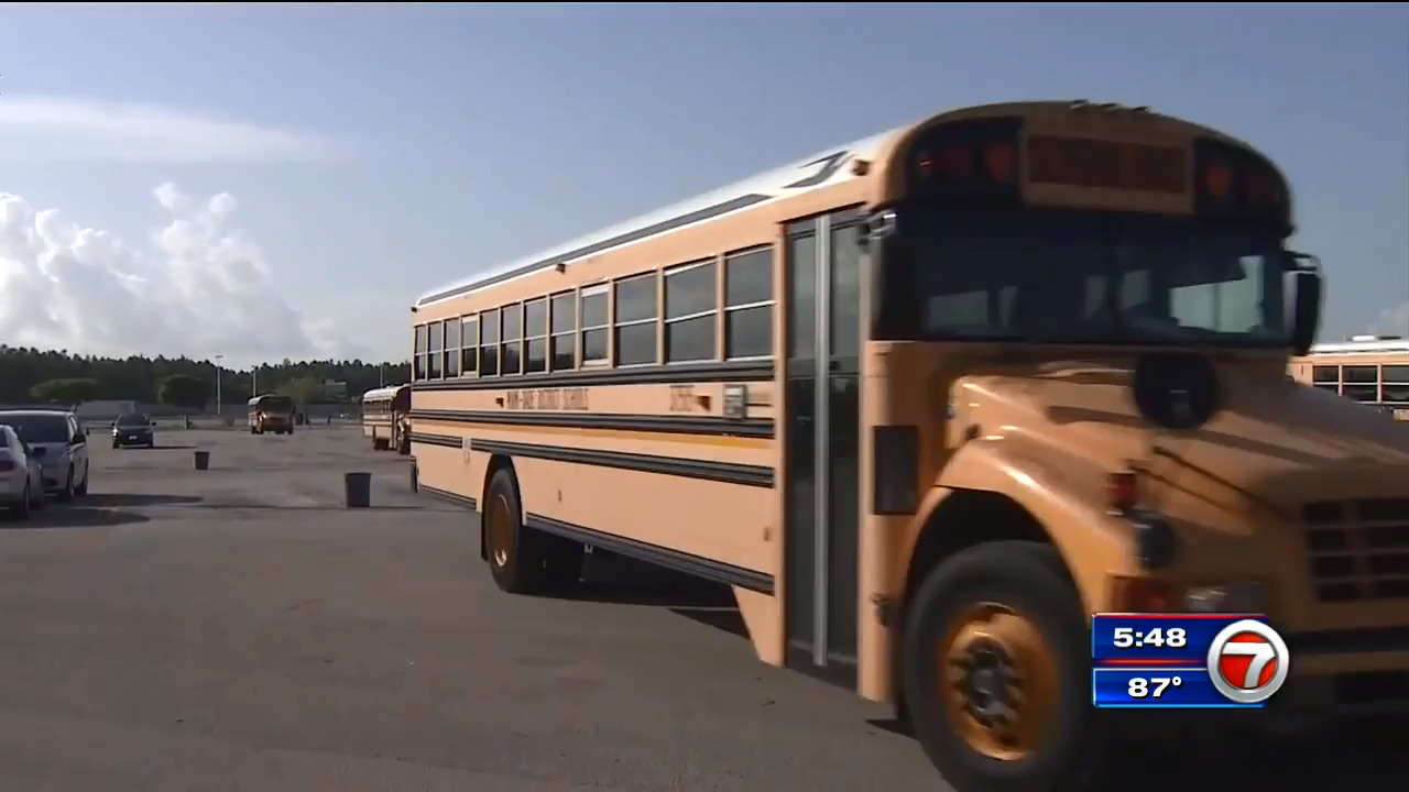 south florida school bus drivers test routes before start of