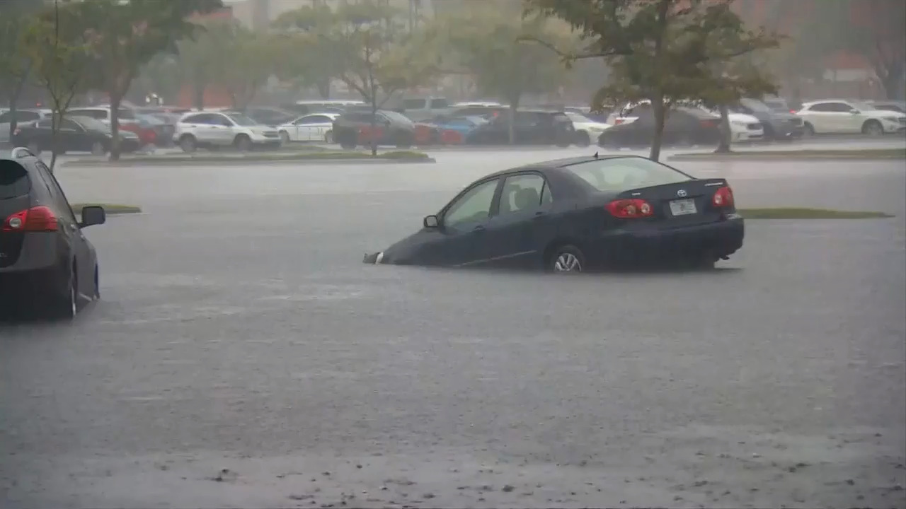 JUST IN: Sawgrass Mills Mall closed due to flooding; cars submerged in lot