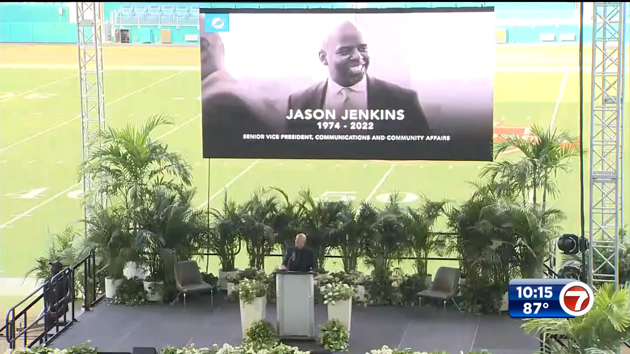 Celebration of life held for Miami Dolphin's Jason Jenkins at Hard Rock  Stadium - WSVN 7News, Miami News, Weather, Sports
