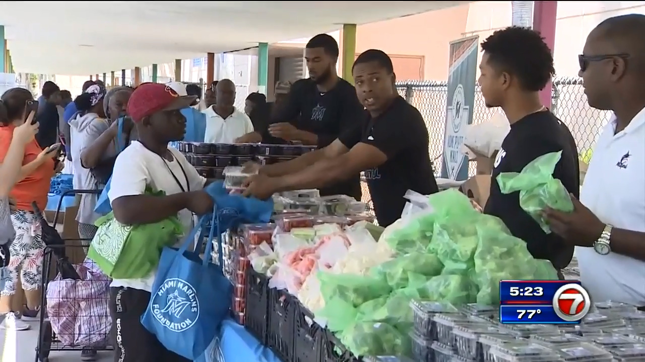 Miami Marlins Donate New Food Pantry For Miami K 8 Center Wsvn