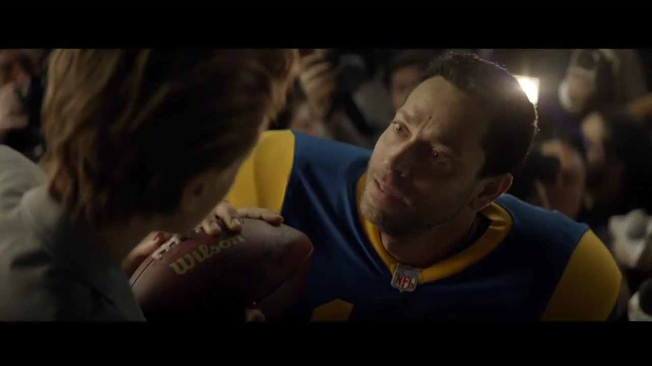 NFL Rams blue and Yellow jersey worn by Kurt Warner (Zachary Levi) as seen  in American Underdog movie