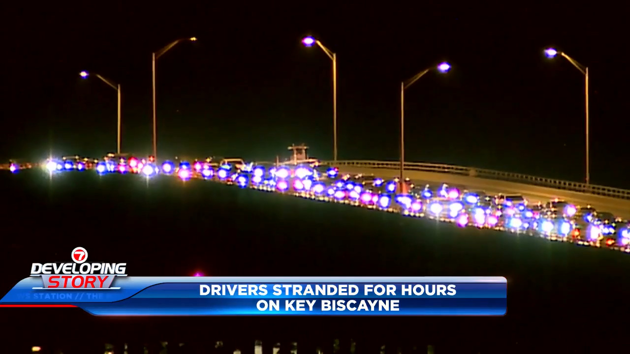 Flyover bridge closure causes hours-long traffic delays on Rickenbacker  Causeway - WSVN 7News | Miami News, Weather, Sports | Fort Lauderdale