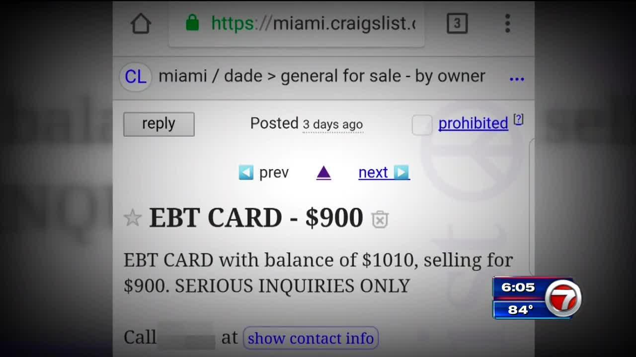 Craigslist ads illegally reselling Food for Florida assistance cards - WSVN  7News | Miami News, Weather, Sports | Fort Lauderdale