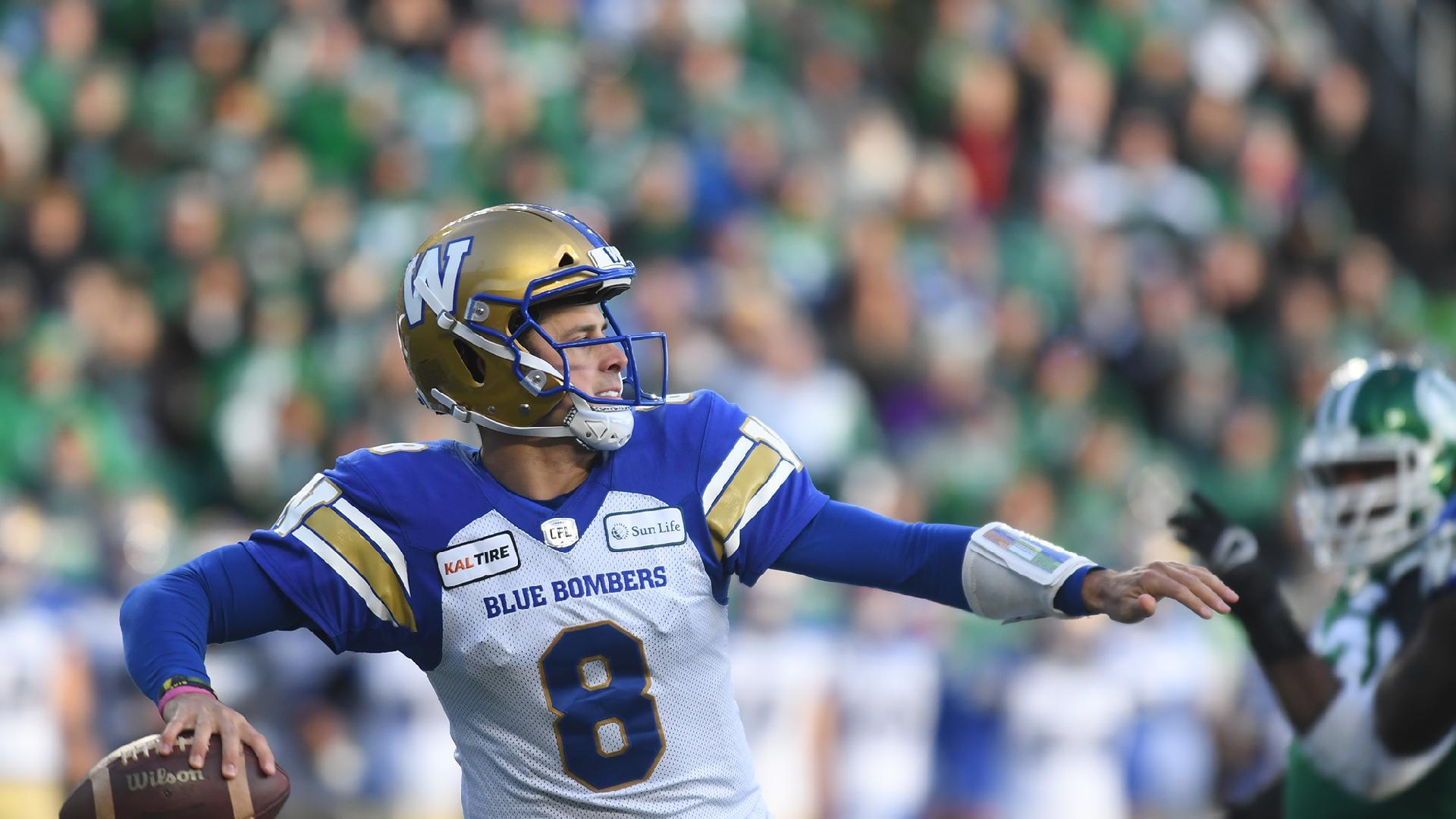 Western Final  Blue Bombers presented with the West Division Trophy -  Winnipeg Blue Bombers