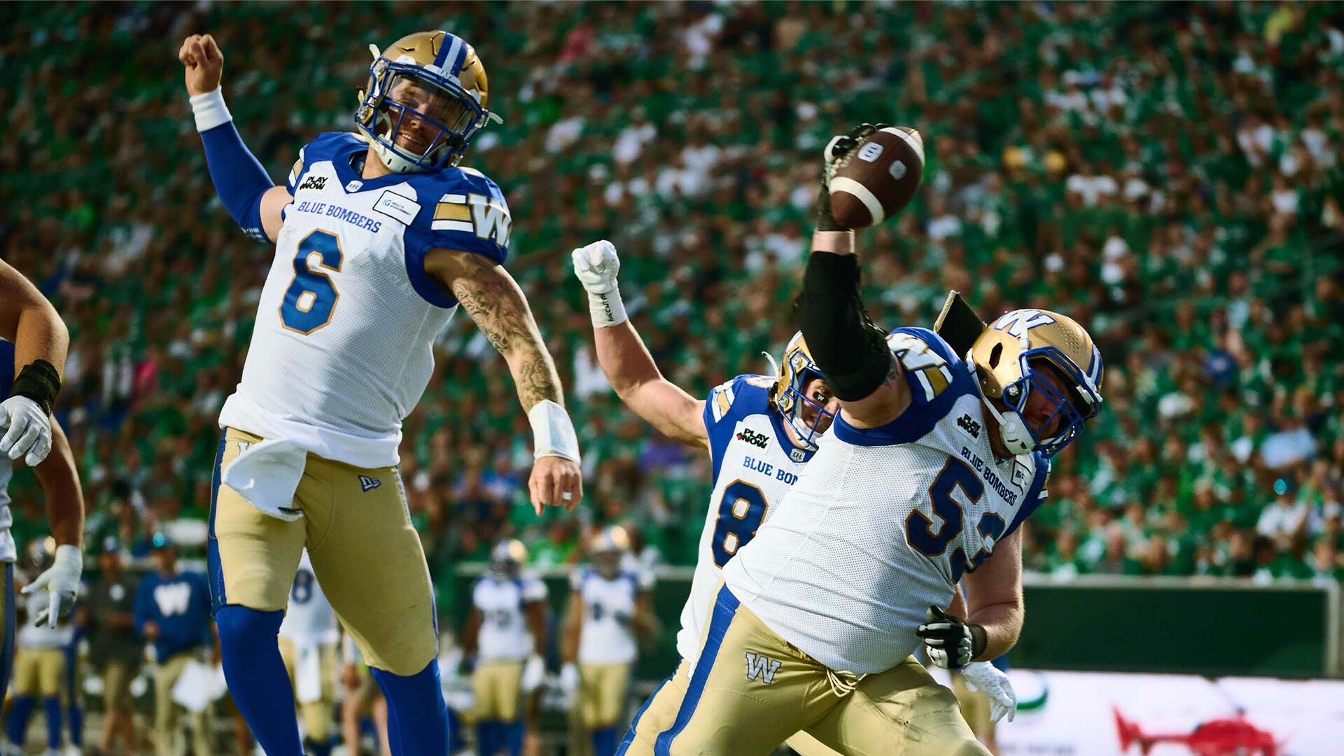 Winnipeg Blue Bombers hold off Saskatchewan Roughriders in West