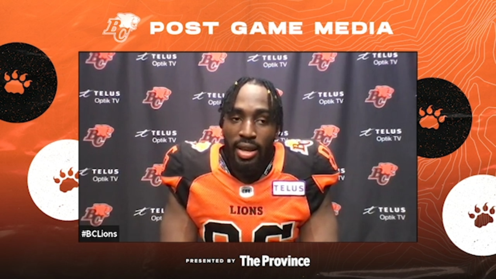 Post-Game Nov. 12  Jevon Cottoy - BC Lions