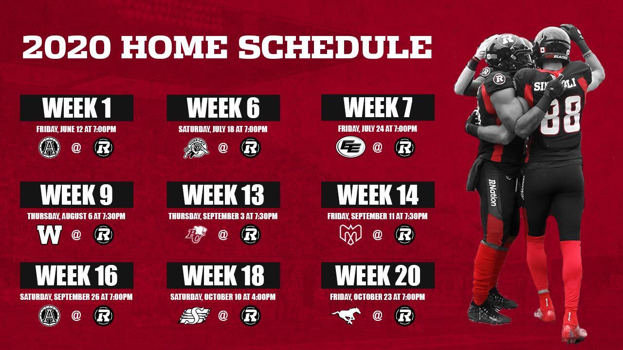 CFL's 2020 regular season schedule released