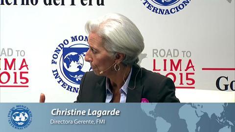 Juan Infante, Christine Lagarde, Latin American young entrepreneurs