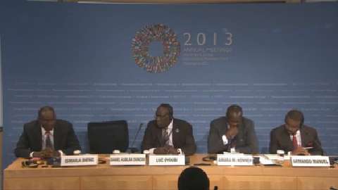French: African Finance Ministers Press Conference